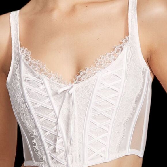 Victoria’s Secret DREAM ANGELS Unlined Lace-Up Corset Top in the Size Large - Picture 6 of 7